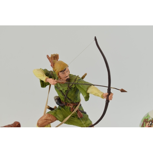 204 - A Royal Doulton resin figure of Robin Hood, Royal Albert large Jemima Puddleduck together with other... 