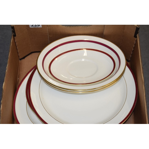 239 - Minton Saturn dinner ware to include platters, a gravy boat and stand with others (Qty).