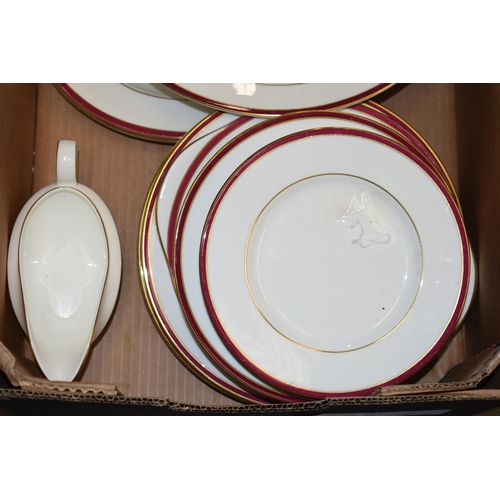 239 - Minton Saturn dinner ware to include platters, a gravy boat and stand with others (Qty).