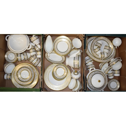 240 - A good collection of Minton Aragon tea and dinner ware to include a coffee pot, tureens, coffee cans... 