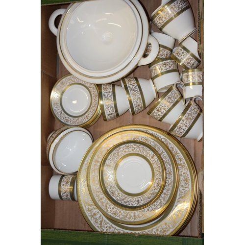 240 - A good collection of Minton Aragon tea and dinner ware to include a coffee pot, tureens, coffee cans... 