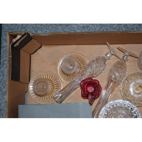 296 - A collection of glassware to include Waterford flutes, dishes, Waterford ashtrays and others (Qty).