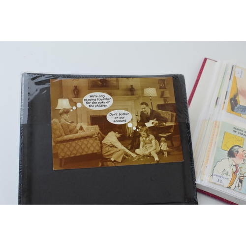 358 - A collection of vintage 'saucy' / 'nudey postcards (2 albums) together with 'Laugh Parade' comic boo... 