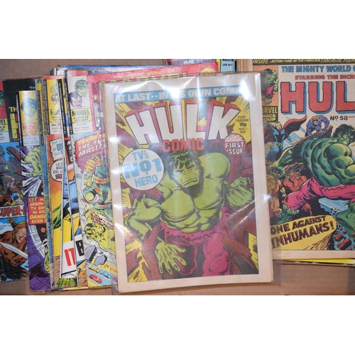 363 - A large collection of vintage comics to include Marvel Comic Group, 'Hulk'n and 'The Incredible Hulk... 