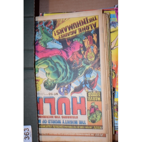 363 - A large collection of vintage comics to include Marvel Comic Group, 'Hulk'n and 'The Incredible Hulk... 