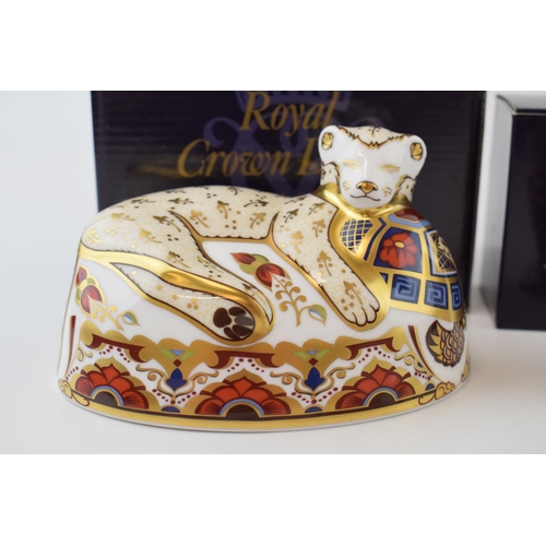 47 - Two Royal Crown Derby paperweights, Lion Cub, 14cm wide, this is number 424 of a limited edition of ... 