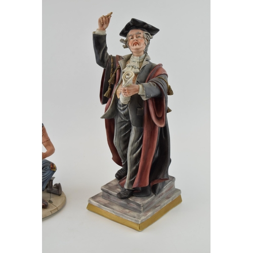 63 - A Capo Di Monte figure of a professor, 35cm tall, with a cobbler (2).