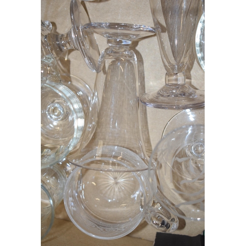 79 - A large collection of Victorian and later custard glasses with varying design, some plain, some etch... 