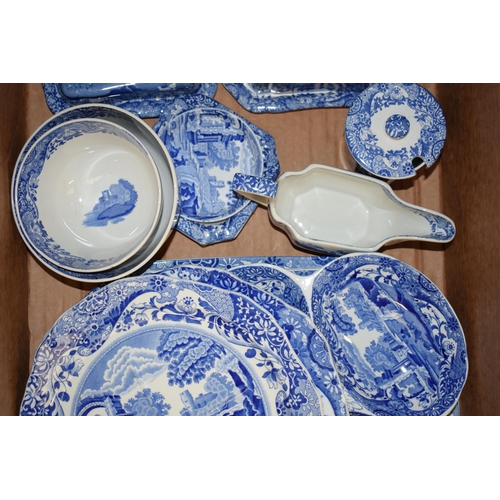 82 - A collection of Copeland Spode's Italian to include a cheese dish, a butter dish, meat plates, a jug... 