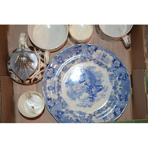 88 - Quantity of c19th Century Ceramics Pottery including Blue & White Lustre ware