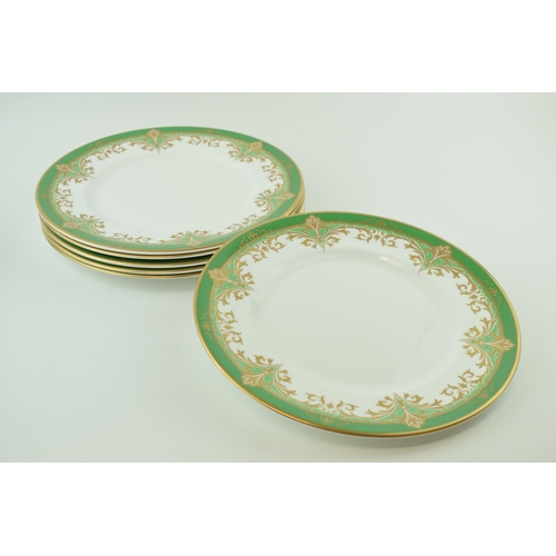 119 - De Lamerie Fine Bone China, Chatsworld Garland pattern in green, with raised jewelled gilding,  to i... 