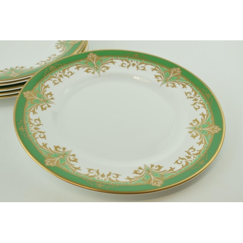 119 - De Lamerie Fine Bone China, Chatsworld Garland pattern in green, with raised jewelled gilding,  to i... 