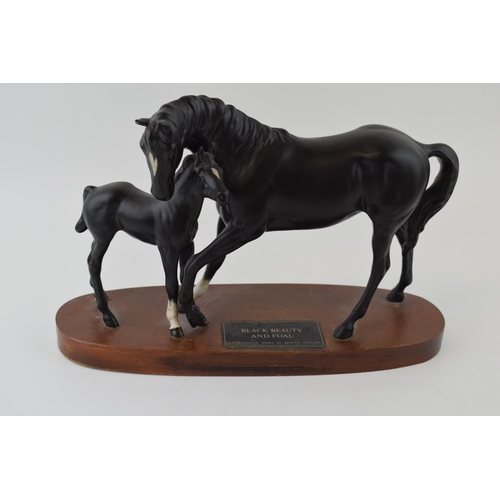 172 - Beswick 'Black Beauty and Foal' A Connoisseur Model. Height 21cm.