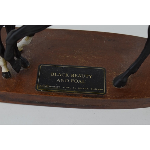 172 - Beswick 'Black Beauty and Foal' A Connoisseur Model. Height 21cm.