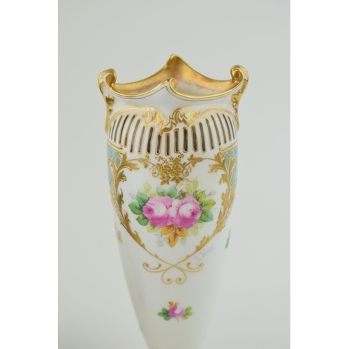 199 - Royal Doulton to include a pink rose vase, with gilded highlights, signed by E. Wood, a Cotswold She... 