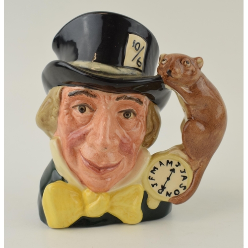 208 - Royal Doulton small character jug Mad Hatter D6790, special USA colour way for the Higbee company.