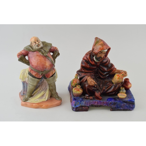 217 - Royal Doulton figures Falstaff HN2054 and The Potter HN1493 (cracks to base) (2).