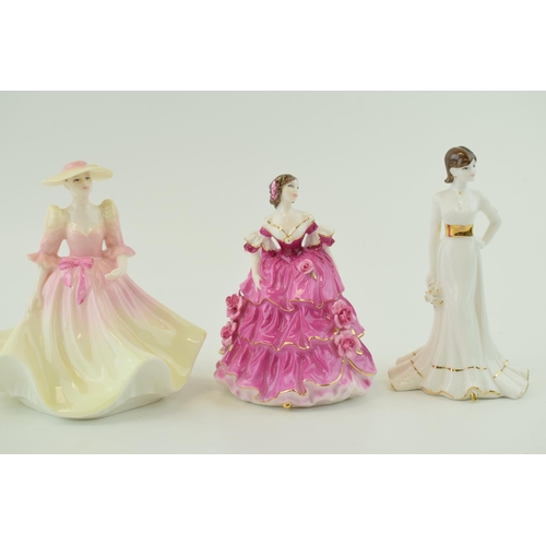 274 - A collection of small Coalport figurines to include Lady Emily, Tiffany, Crystal, Cindy and May Ball... 