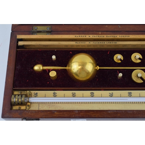 280 - Mahogany cased 19th century Sikes' Hydrometer by Farrow & Jackson, London & Paris. 25cm x 12cm x 5cm... 