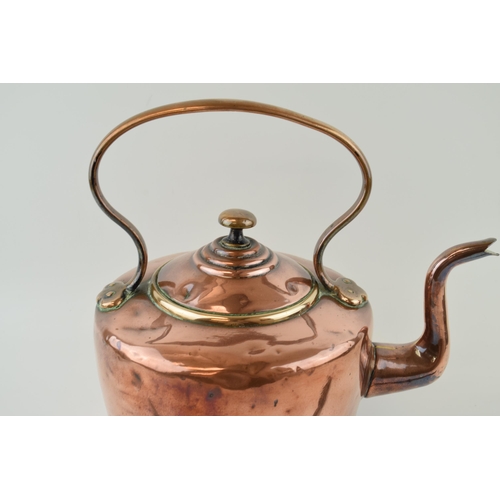 288 - Victorian Copper Kettle with a Brass Handle Poker