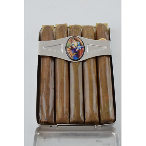 292 - 5 'Romeo & Julieta' De Alvarez  Y Garcia cigars made in Havana, Cuba. In metal tin and individually ... 