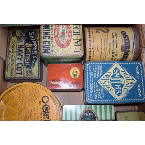 334 - Quantity of Various Advertising Tins including Beechnut Skipper Navy Cut and Smiths Crisps