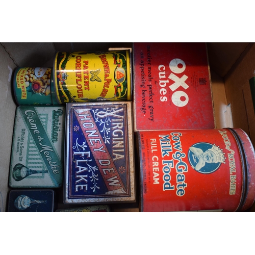 335 - Quantity of Advertising Tins including Oxo Virginia Honeydew Flake Brown & Polson