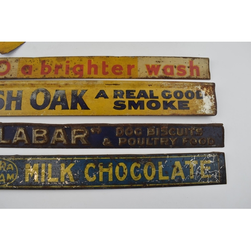 340 - A Collection of Tin Advertising Signs including Old Calabar Dog Biscuits Poultry Food Rinso British ... 