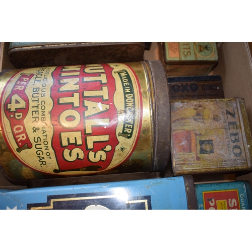 341 - A collection of advertising tins to include, 'Nuttall's Mintoes', 'Mackintosh's Golden Pats', 'Riley... 