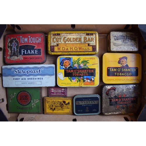 342 - A collection of advertising tins to include, 'Tam 'O' Shanter' , 'Lucky Strike', 'Mitchell's Cut Gol... 