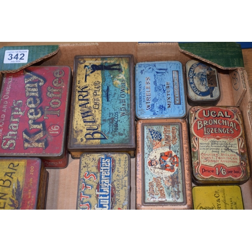 342 - A collection of advertising tins to include, 'Tam 'O' Shanter' , 'Lucky Strike', 'Mitchell's Cut Gol... 