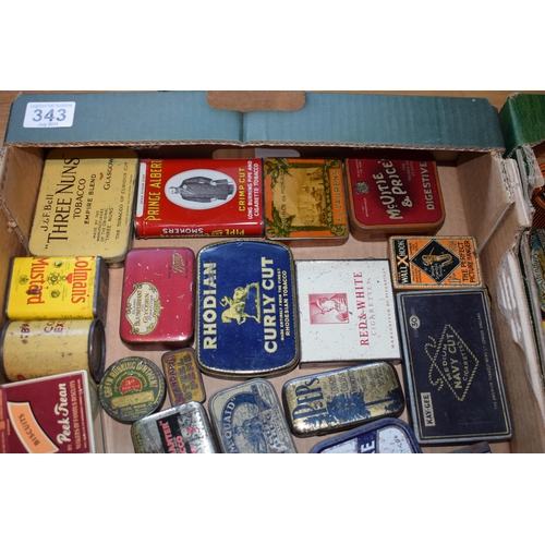 343 - A collection of advertising tins to include, 'Peak Freen', 'Sir Walter Raleigh Tobbaco', 'Lloyds' an... 