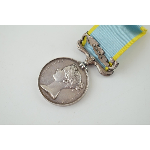 625 - Victorian silver Crimea medal with ribbon, unnamed.