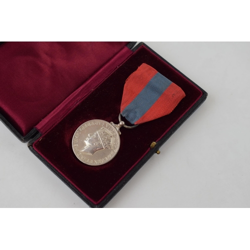 626 - Boxed George VI Faithful Service Silver Medal.