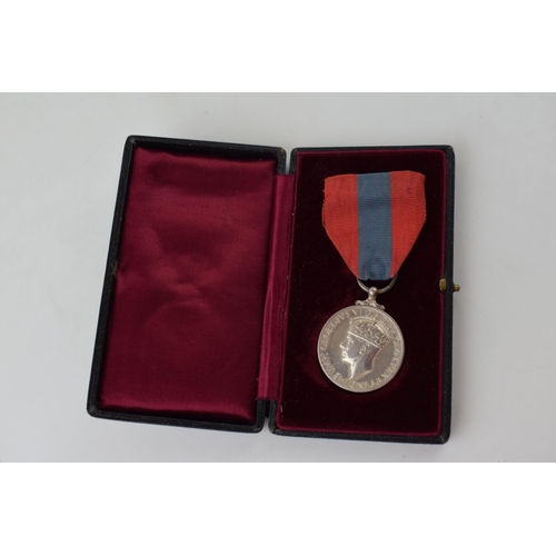 626 - Boxed George VI Faithful Service Silver Medal.