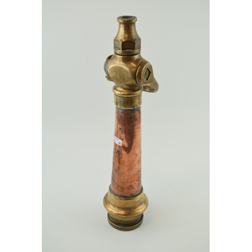 314 - Antique brass fire hose nosel, made by Charles Winn & Co Makers Birmingham. Height 40cm.