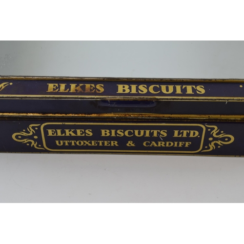 329 - 'Elkes Biscuits' adverting tin lid. Of local interest 'Elkes of Uttoxeter. Glass topped tin with hin... 