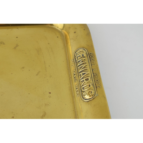 330 - 'Lennards Boots and Shoes' 20th century brass advertising tray, REG Trade Mark. 40x31cm.