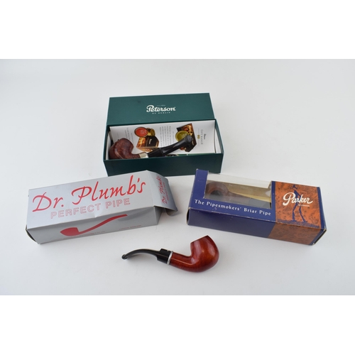 448 - A trio of boxed smoking pipes to include Peterson of Dublin, Parker of London and Dr Plumbs (3).