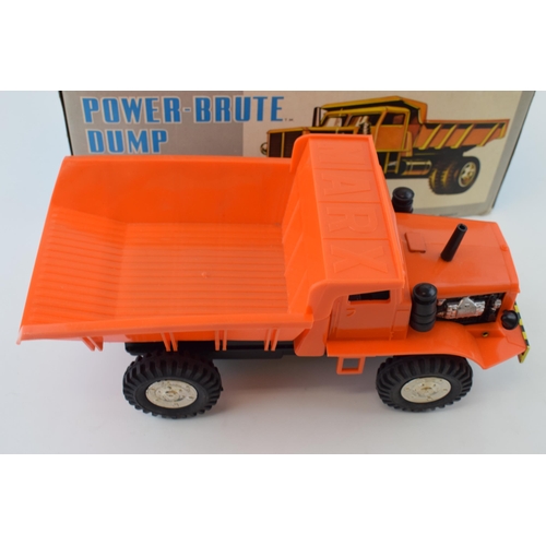 458 - Vintage boxed 'Power-Brute Dump Truck' Louis Marx & Co. Battery Operated Toy. 31cm x 15cm.