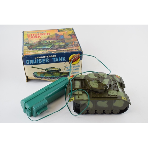 460 - Boxed vintage 'Camouflaged Cruiser Tank' by Marx. Battery Operated Remote Control.