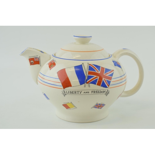 Crown Ducal tea pot 'War Against Hitlerism' souvenir teapot for Dyson ...