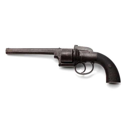 97 - c19th Antique Transitional Percussion 6 Shot Revolver possibly British barrel length 14.5cm, overall... 