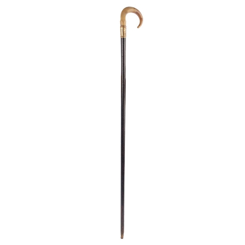 135 - Staffordshire / Pottery interest: an ebonised walking cane, presented to Colley Arthur Shorter (who ... 