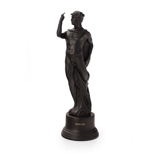 142 - Wedgwood Black Basalt 'Mercury' figure. Height 29cm.