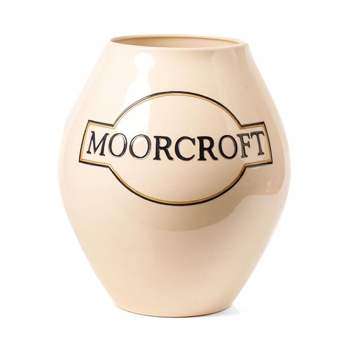 162 - An extra large Moorcroft ovoid vase decorated with the Moorcroft logo, an advertising vase / point o... 