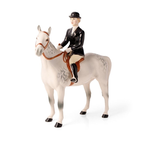 168 - Beswick Huntswoman on grey horse 1730.