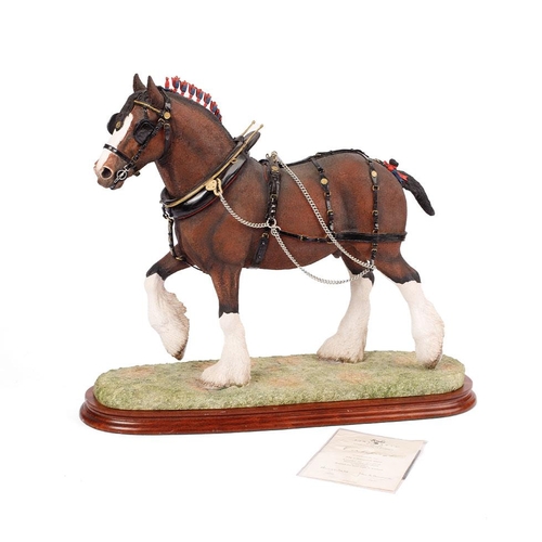 172 - Border Fine Arts 'The Champion Shire', model No. 0888A by Anne Wall, limited edition 111/500, on woo... 