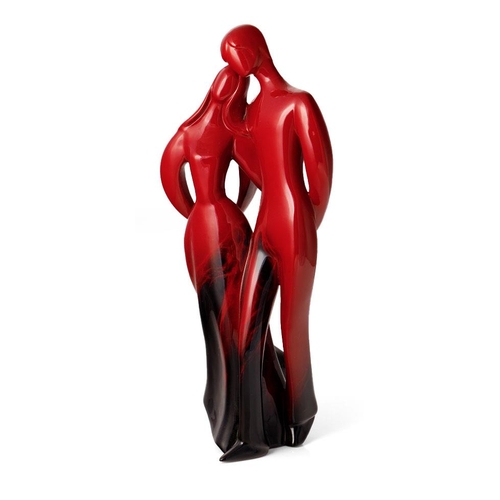 184 - Royal Doulton Flambe prototype Images figure of Man & Woman with arms around each other, height 32cm... 