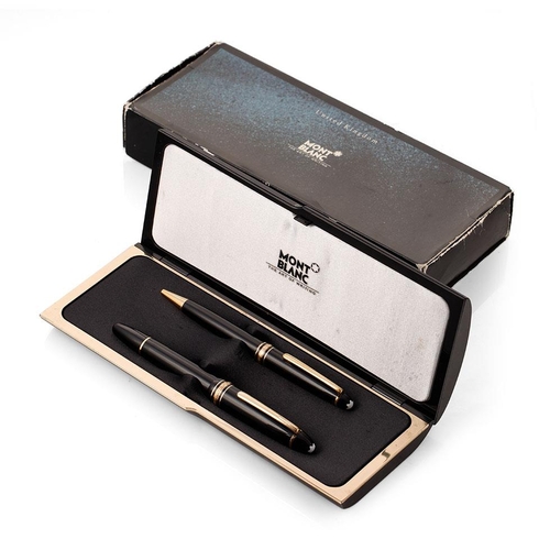 197 - Montblanc Meisterstuck pen set, comprising a Meisterstuck No 146 Fountain Pen, the black resin cap a... 